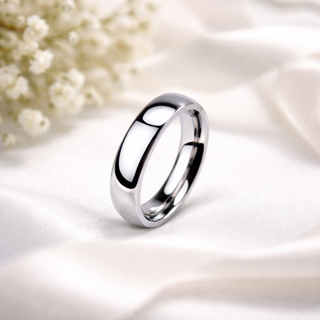Bague alliance en acier 6 mm