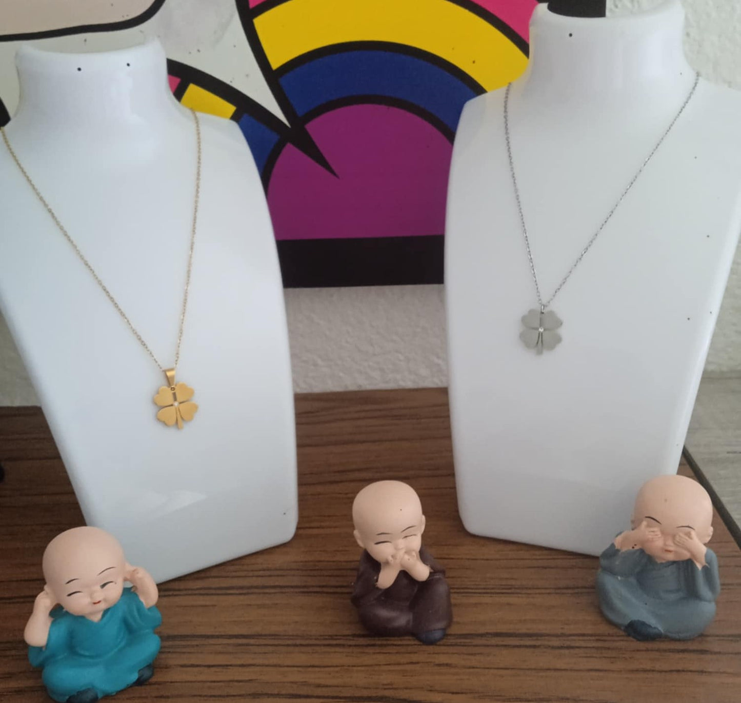 Collier trèfle en acier inoxydable