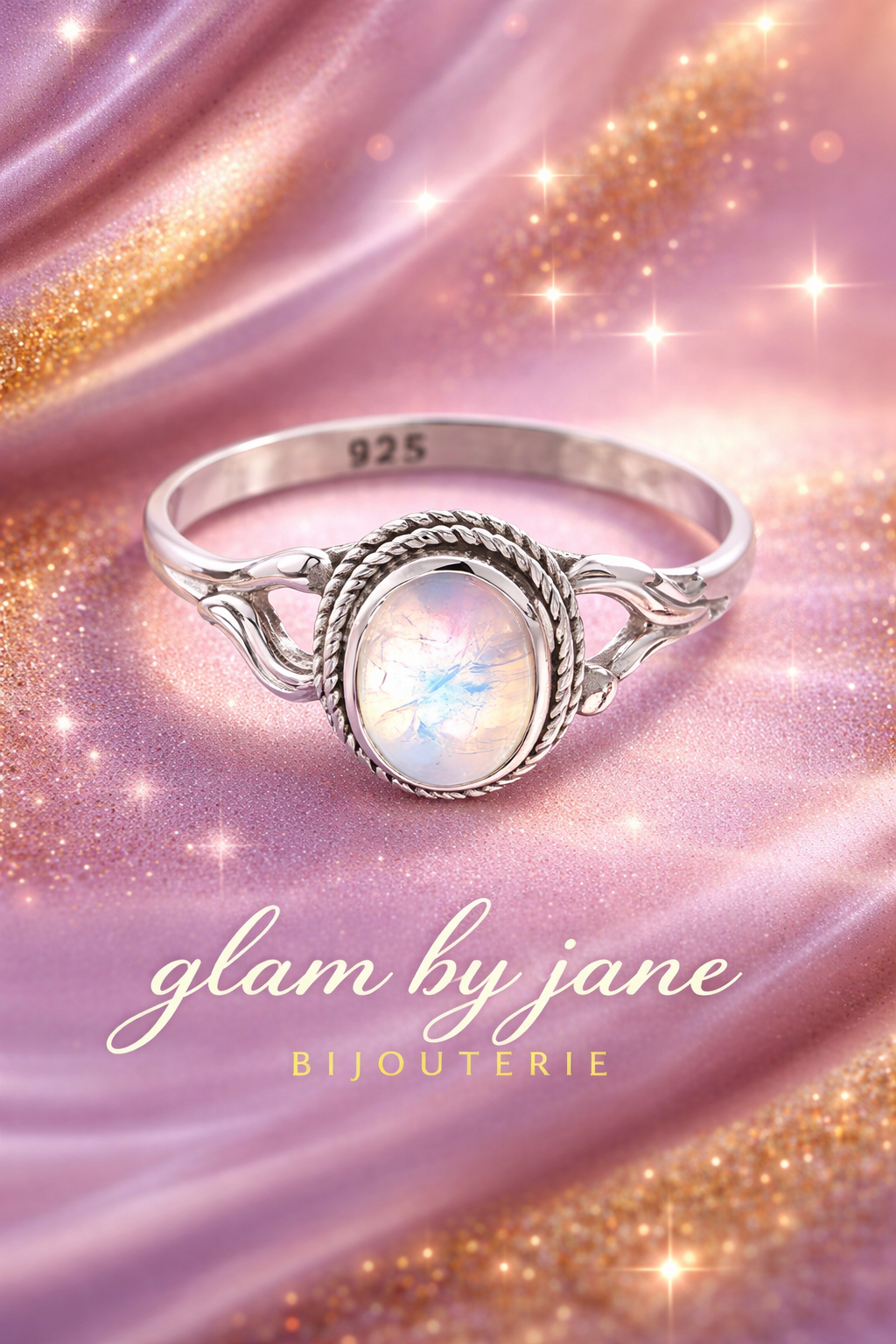Bague Argent Pierre de Lune