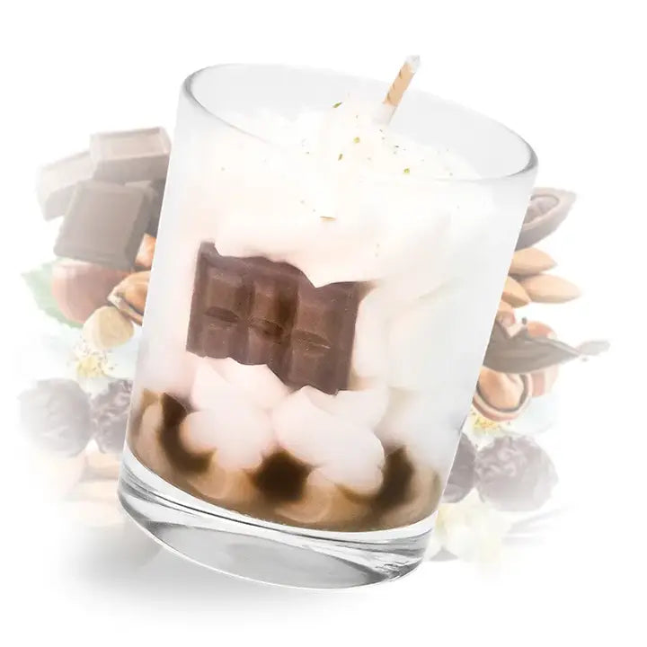 🕯️ Mini Bougie Gourmande Chantilly – Rocher Praliné