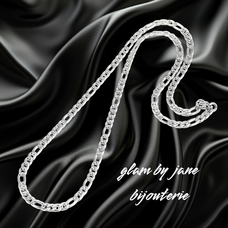 Chaîne collier acier inoxydable maille figaro