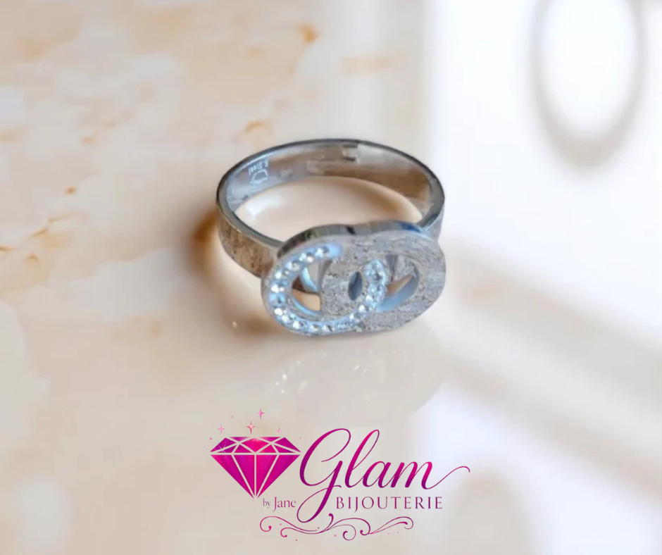 Bague réglable chiffre romain infini en acier inoxydable