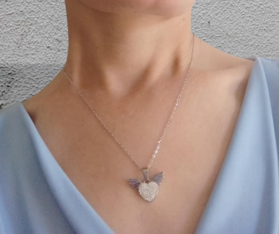 Collier coeur d'ange en acier inoxydable
