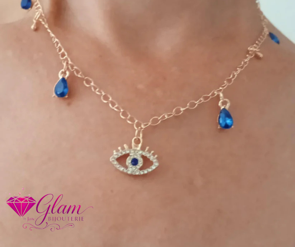 Collier oeil de protection en plaqué