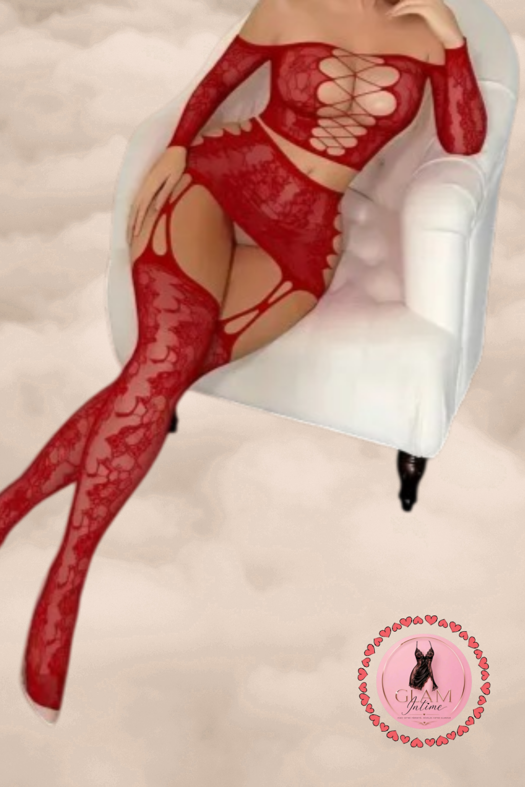 Ensemble top et jupe à collants intégrés blanc
