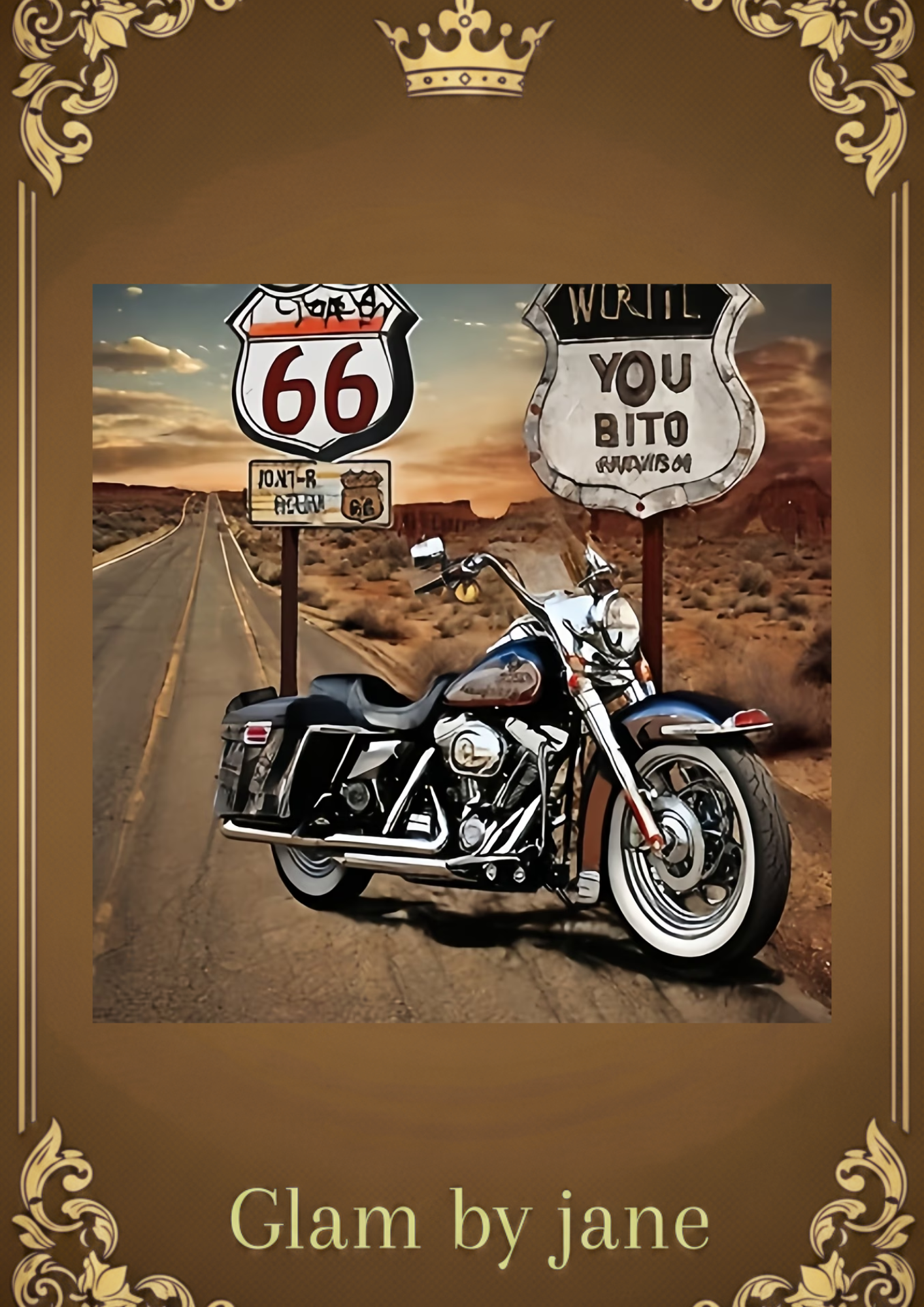 1 Pièce – Kit Peinture de Diamant DIY Harley Davidson Route 66