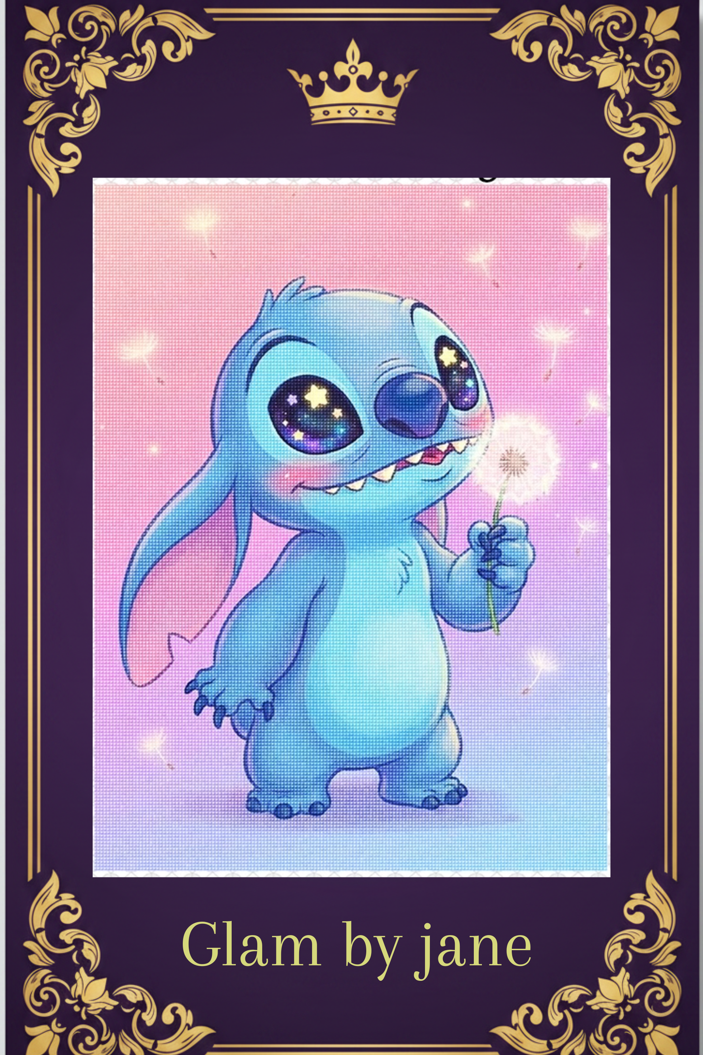 Kit DIY Peinture Diamant 5D – Petit Monstre Kawaii au Pissenlit | 30x40cm | Art Mosaïque sur Toile