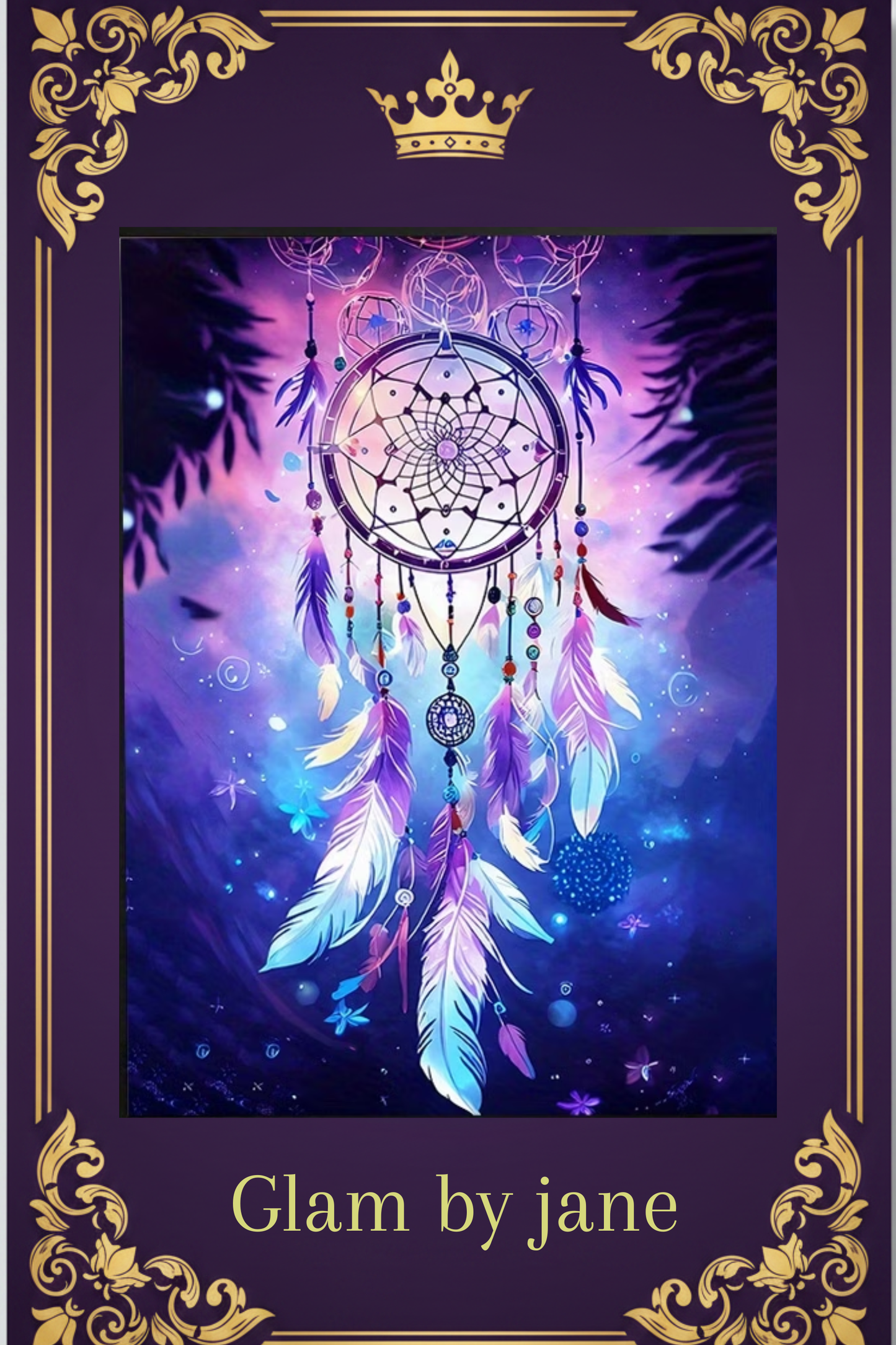 Kit Peinture Diamant 5D – Attrape-Rêves Cosmique | 30x40cm | Art Mosaïque sur Toile