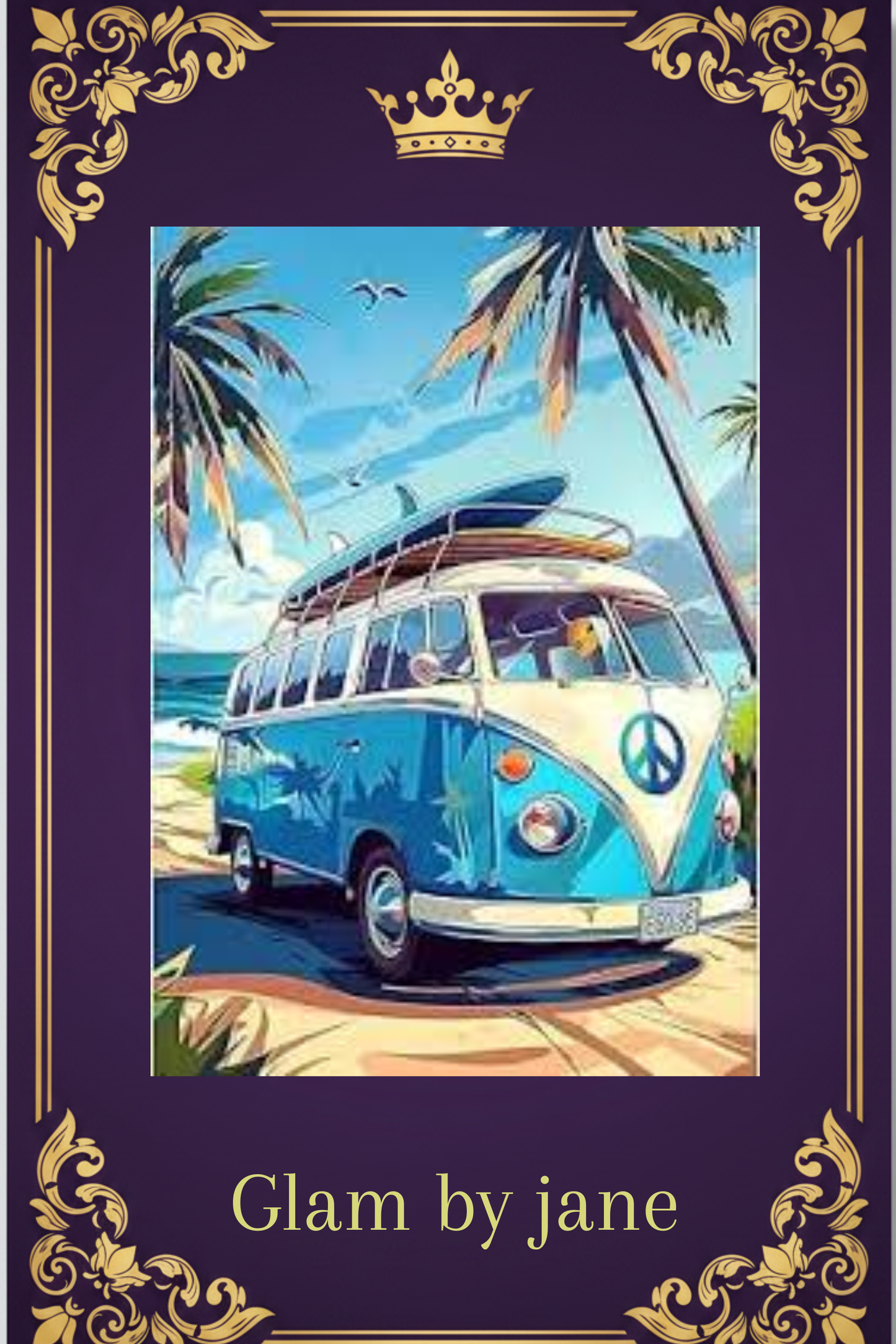 Kit de peinture diamant 5D DIY – Motif Bus Vintage Bohème