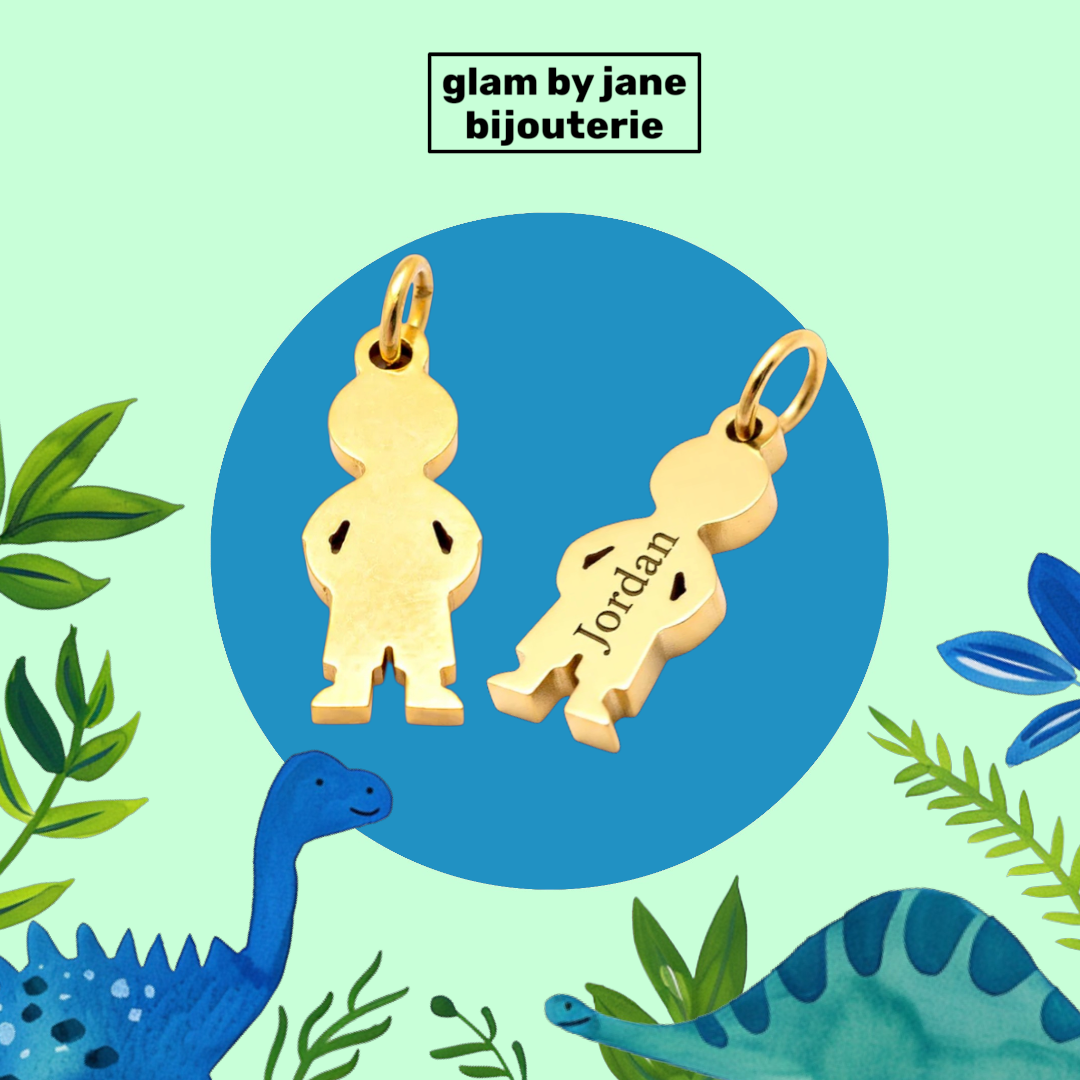 Pendentif breloque acier doré à personnaliser