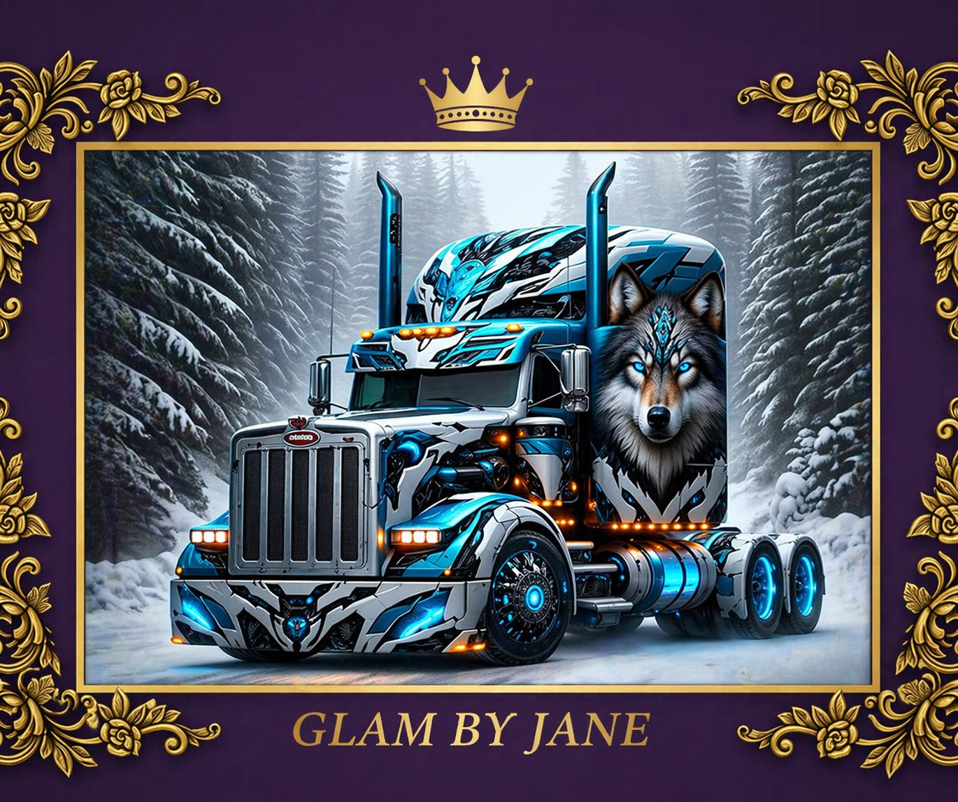 Kit de Peinture Diamant 5D – Grand Loup & Camion