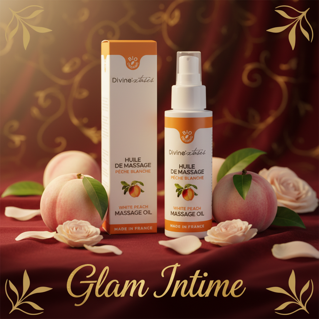 Huile de massage gourmande BIO pêche blanche