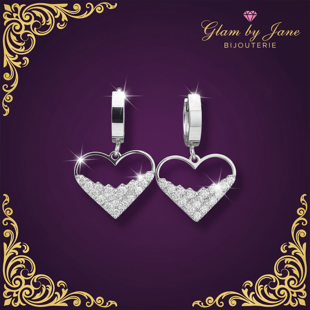 Boucles d'oreilles coeur en acier inoxydable