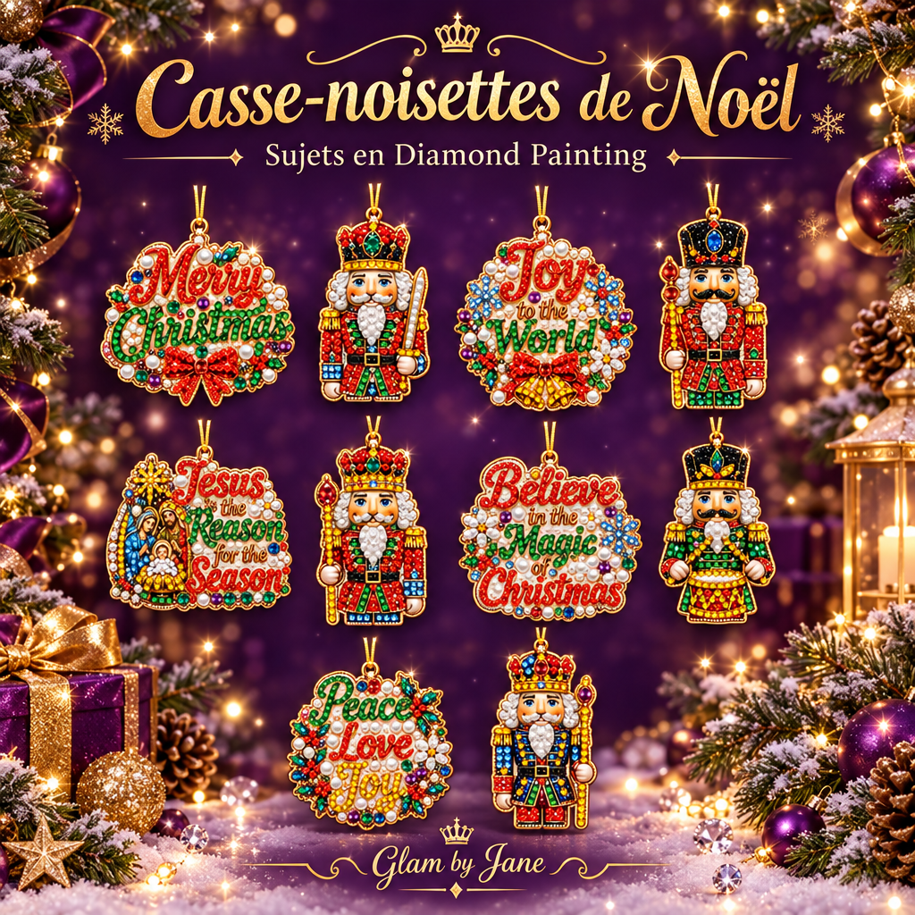 Kit de 10 Décorations de Noël en Diamond Painting 5D