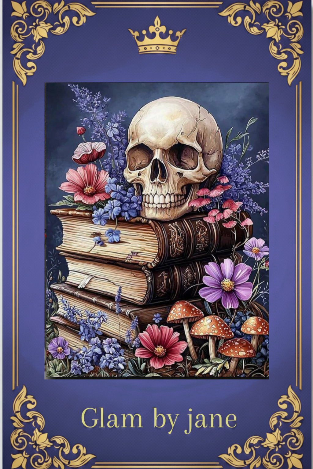 💀 Crâne & Fleurs – Livre Mystique