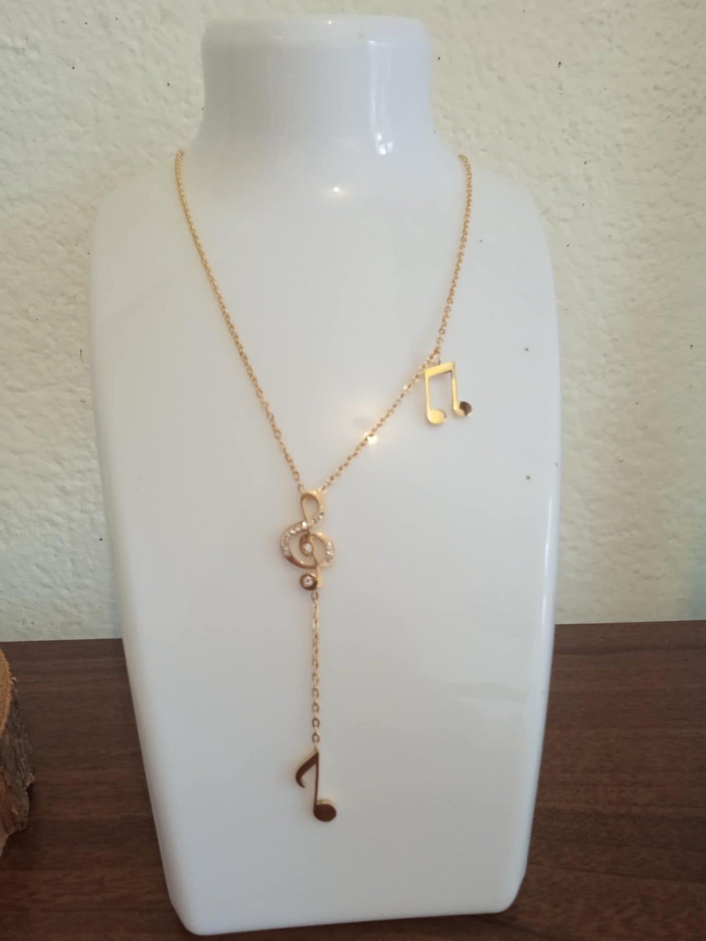 Collier note de musique en acier inoxydable