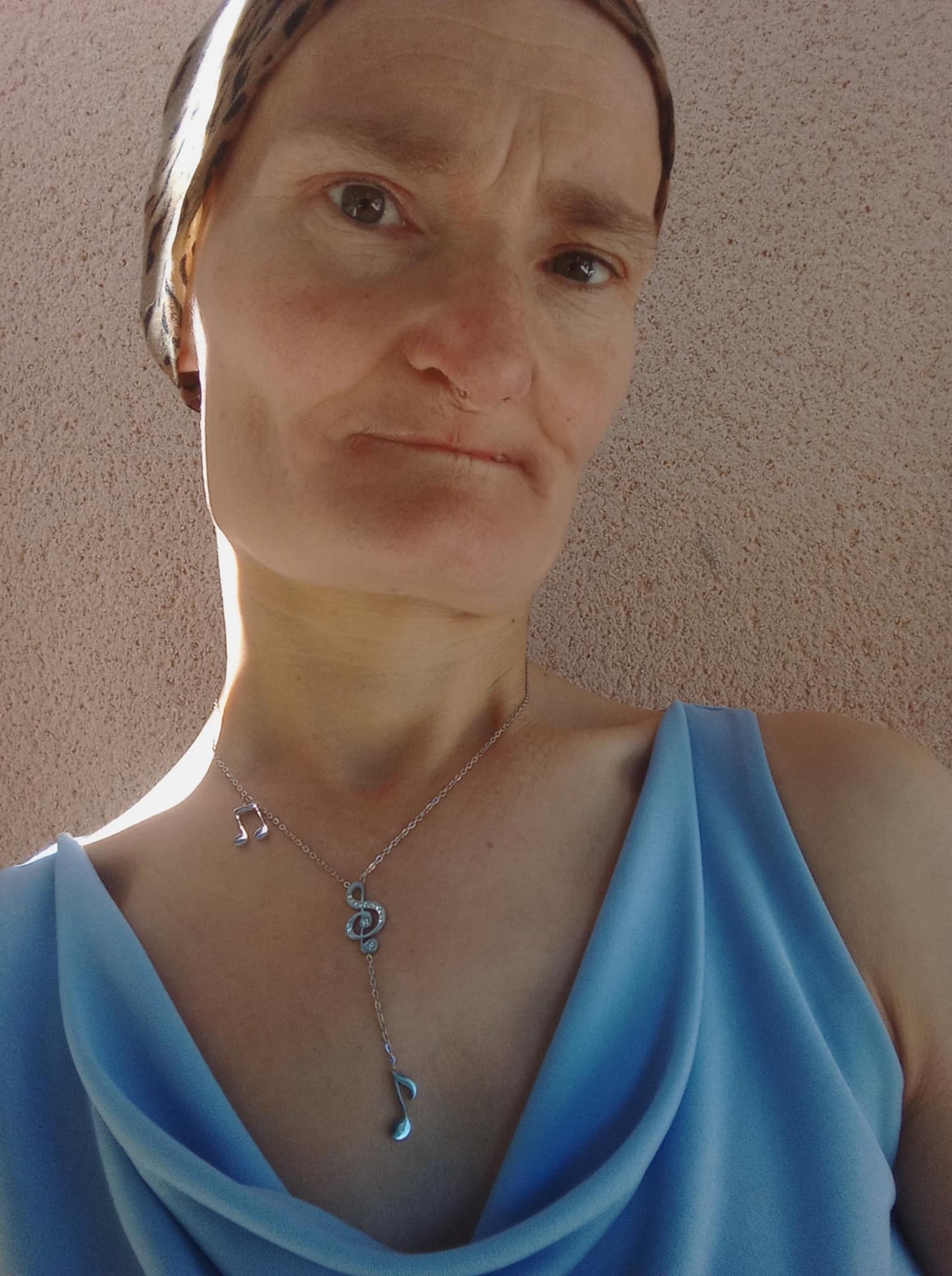 Collier note de musique en acier inoxydable