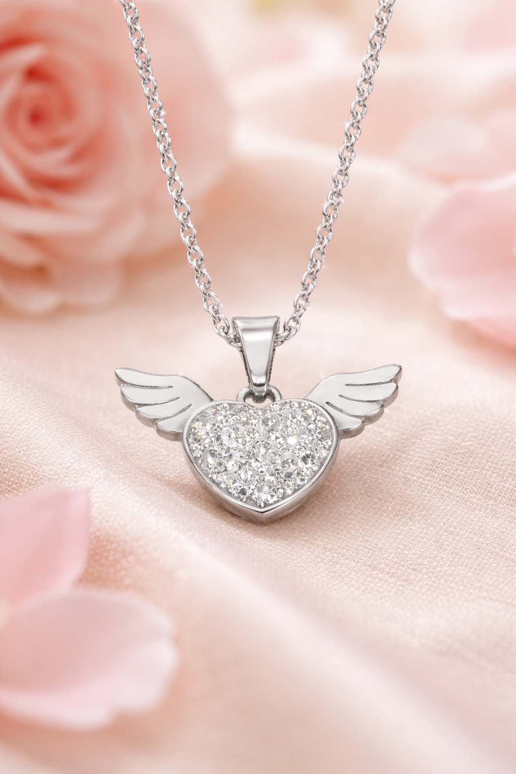 Collier coeur d'ange en acier inoxydable