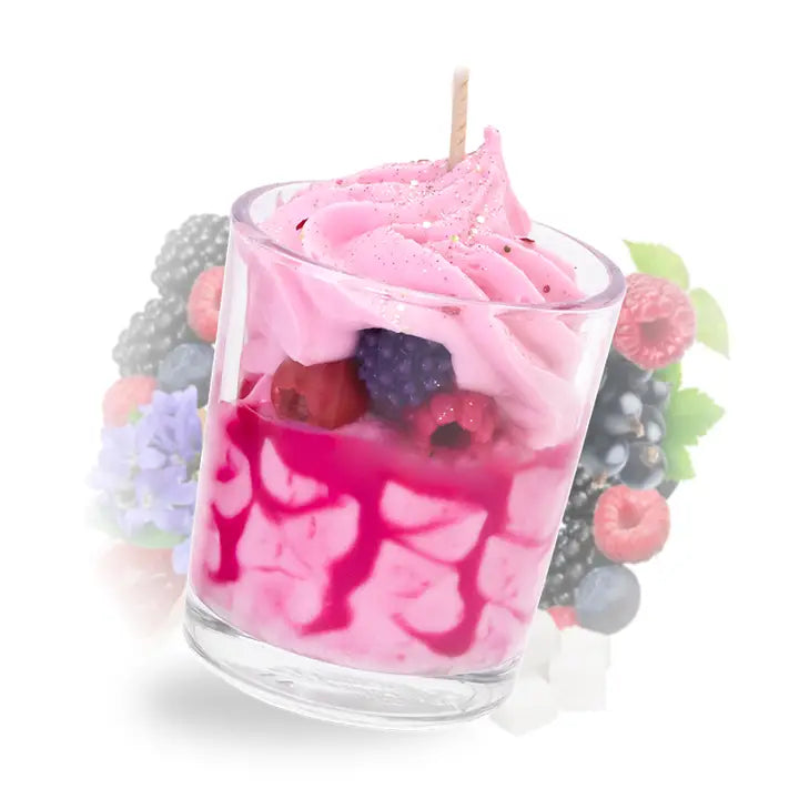 Petite bougie chantilly fruits rouges