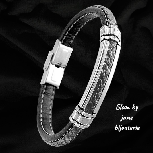 Bracelet pour homme - Acier 316 - Cuir