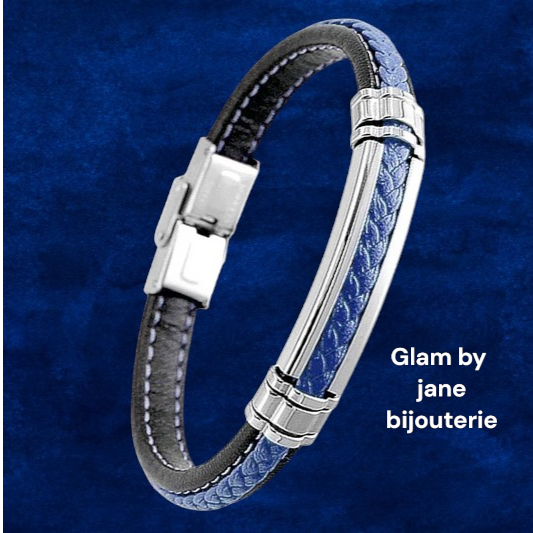 Bracelet pour homme - Acier 316 - Cuir