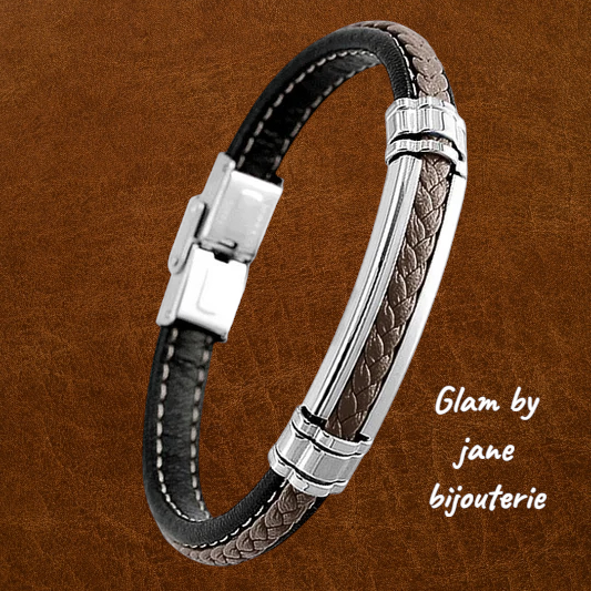 Bracelet pour homme - Acier 316 - Cuir