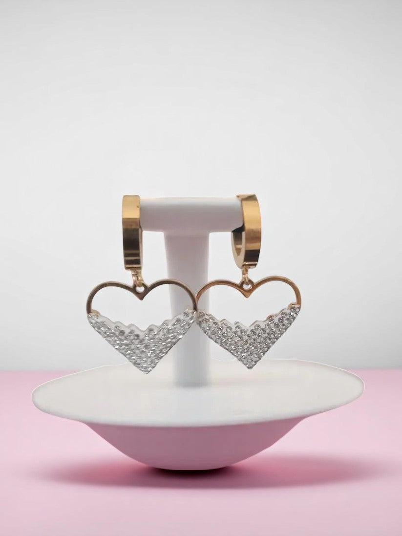 Boucles d'oreilles coeur en acier inoxydable