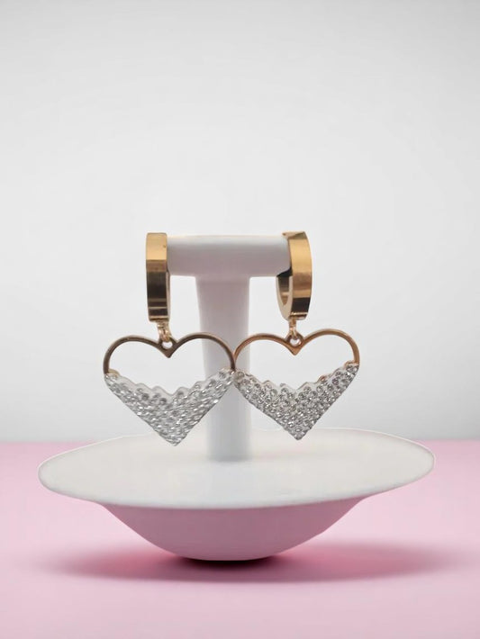 Boucles d'oreilles coeur en acier inoxydable