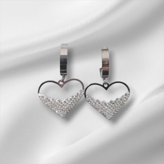 Boucles d'oreilles coeur en acier inoxydable