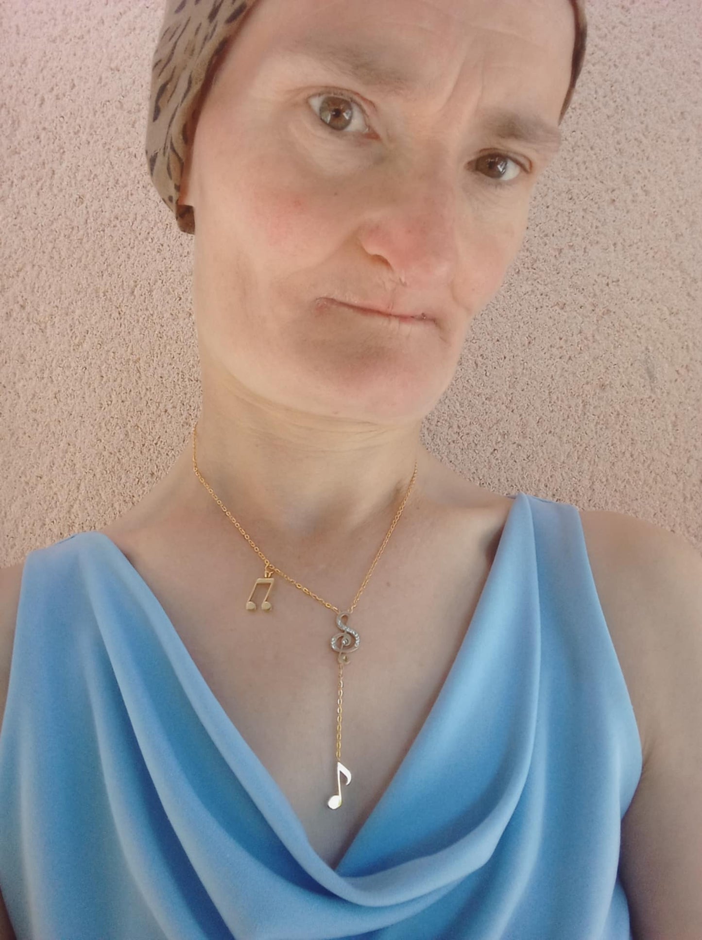Collier note de musique en acier inoxydable