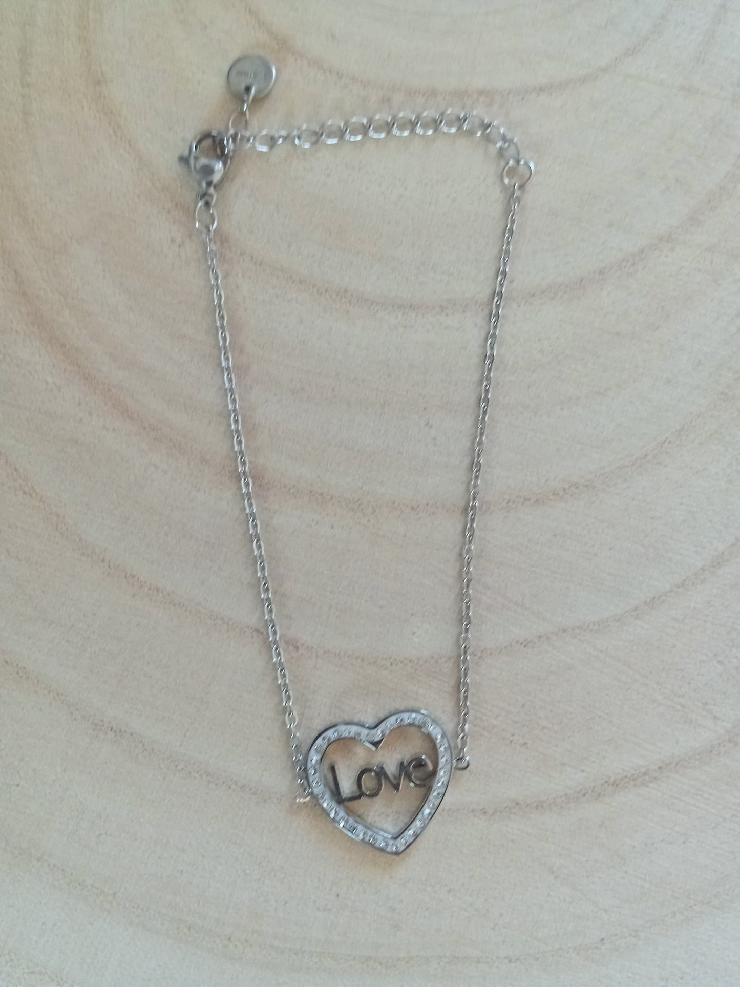 Bracelet coeur love en acier inoxydable