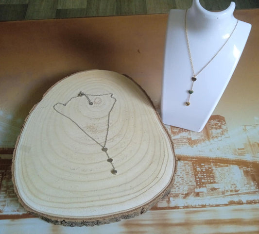 Collier 3 coeur en acier inoxydable