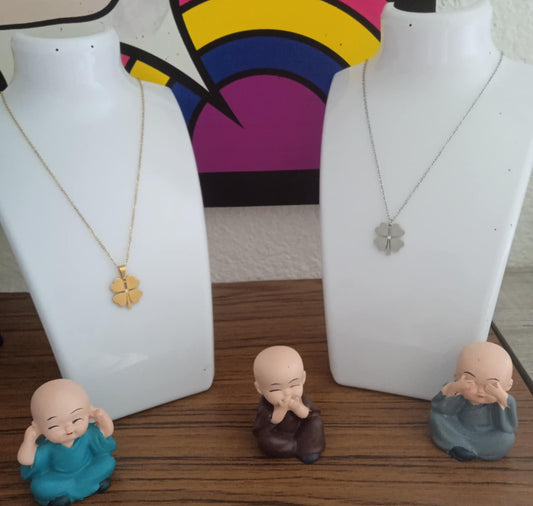 Collier trèfle en acier inoxydable