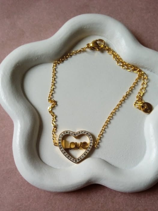 Bracelet coeur love en acier inoxydable