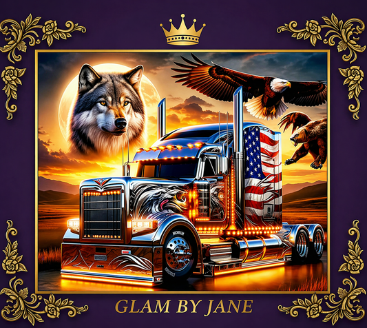 Kit de Peinture Diamant 5D – Camion Américain Patriotique