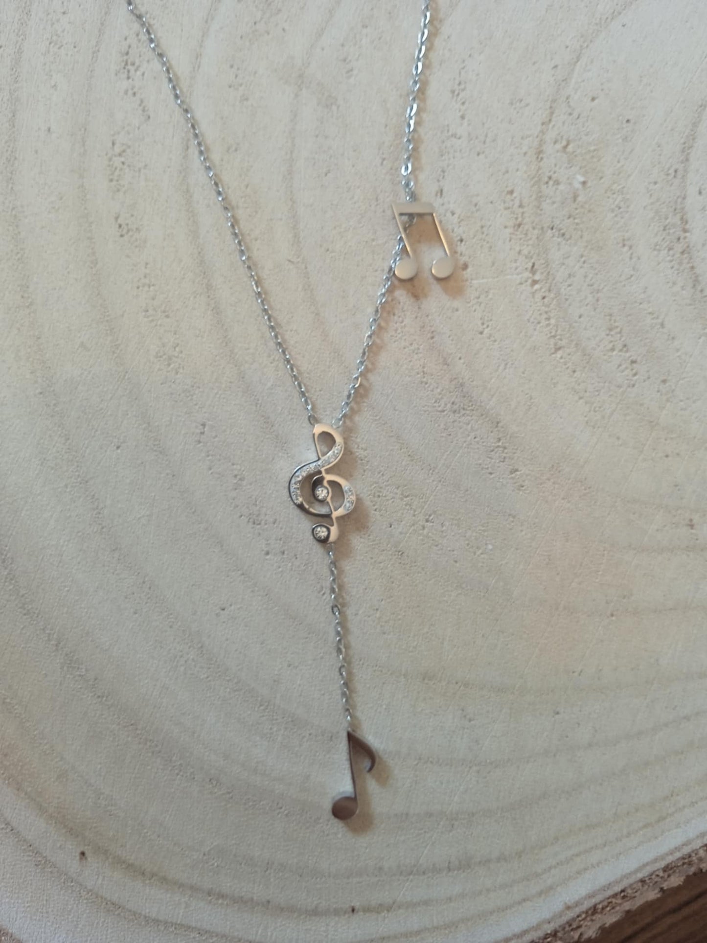 Collier note de musique en acier inoxydable