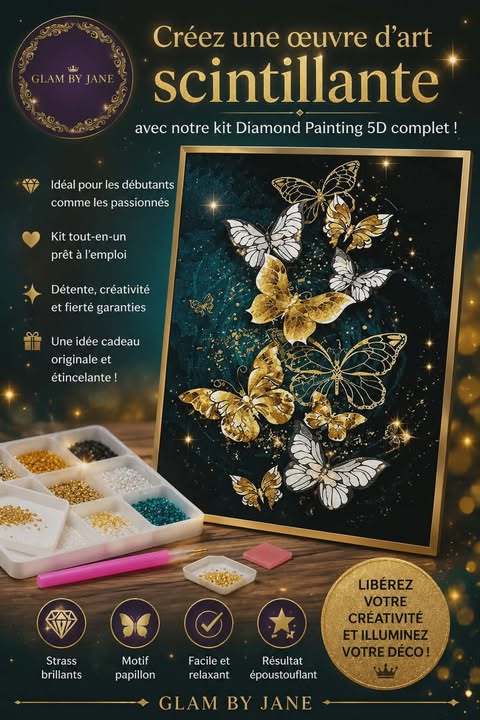 Peinture au Diamant 5D – Diamond Painting Animaux – Toile Rectangulaire