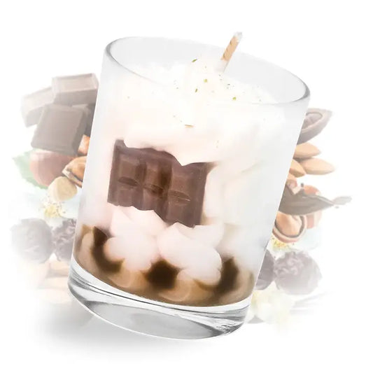 🕯️ Mini Bougie Gourmande Chantilly – Rocher Praliné