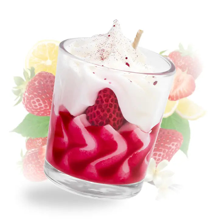 Petite bougie chantilly fraise des bois