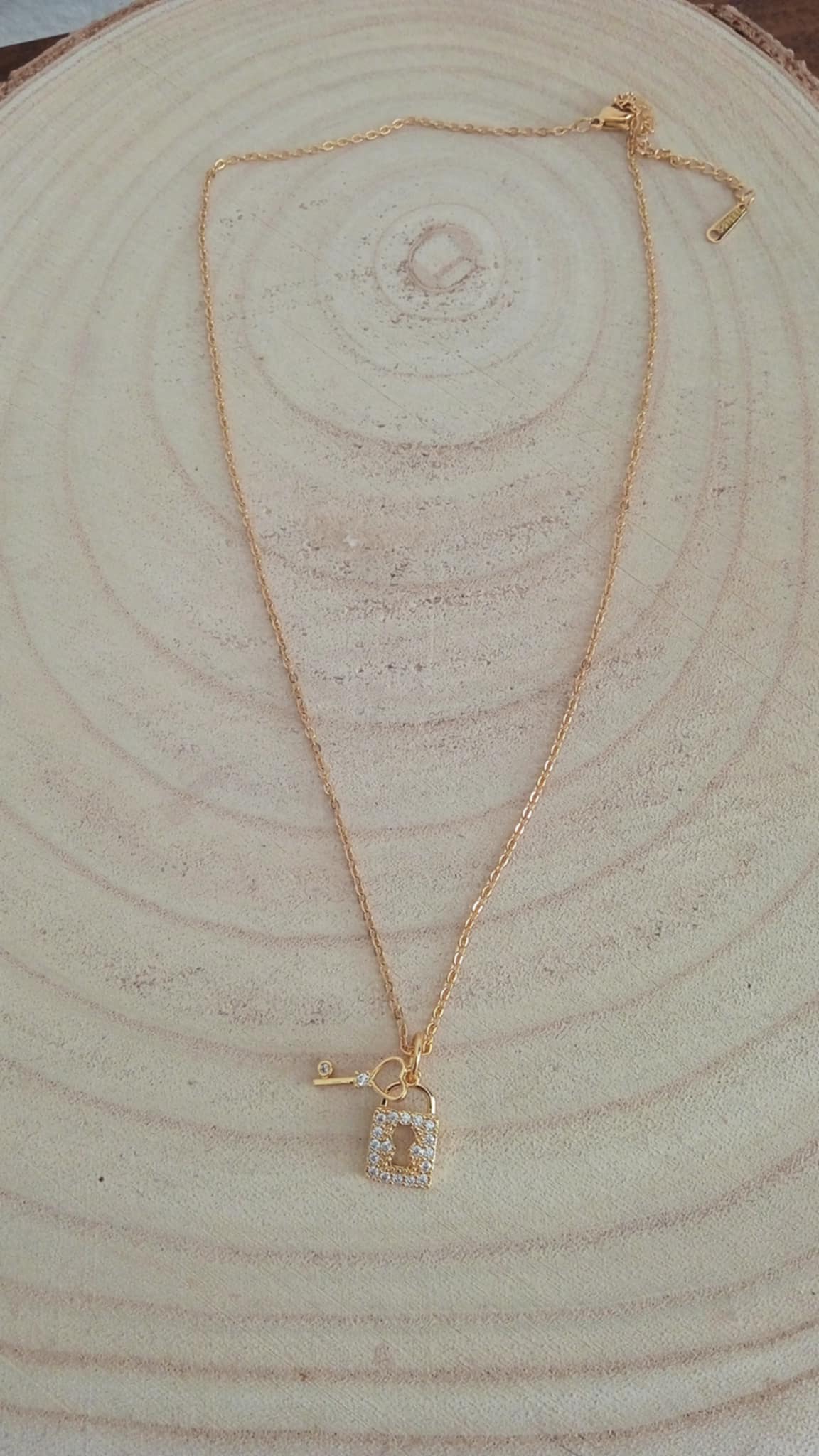 Collier cadenas et sa clé  en acier inoxydable