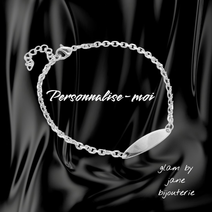 Bracelet gourmette acier inoxydable plaque à graver