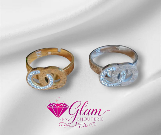 Bague réglable chiffre romain infini en acier inoxydable