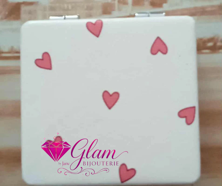 Miroir de poche motif coeur