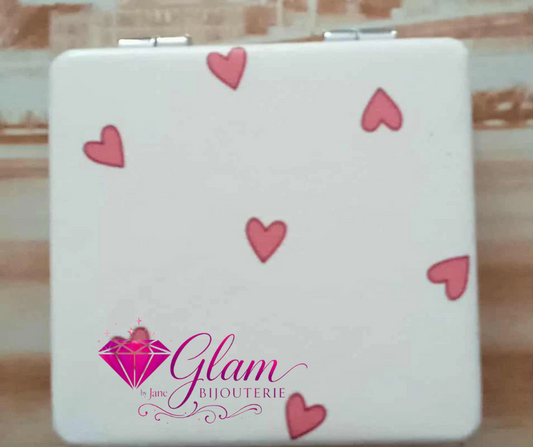 Miroir de poche motif coeur