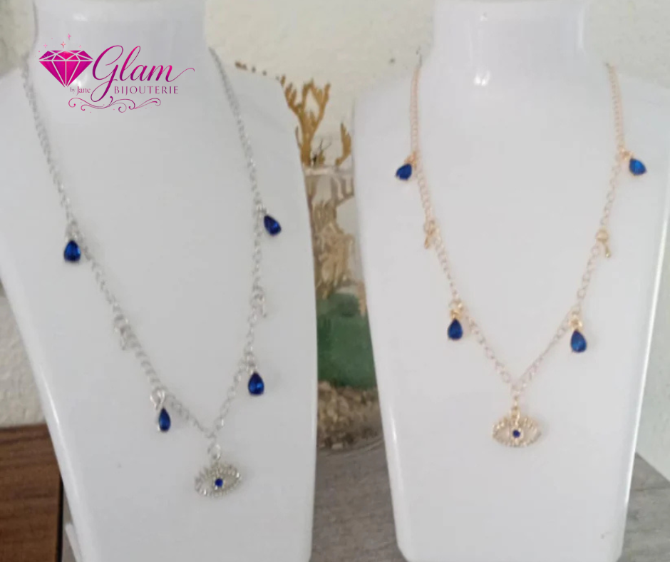 Collier oeil de protection en plaqué