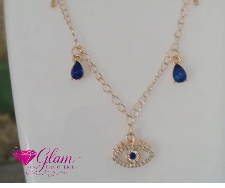 Collier oeil de protection en plaqué