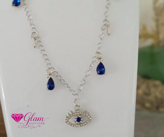 Collier oeil de protection en plaqué