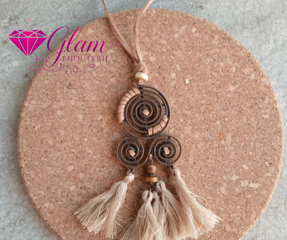 grand Collier bohême avec pompons