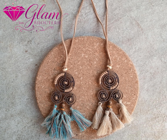 grand Collier bohême avec pompons