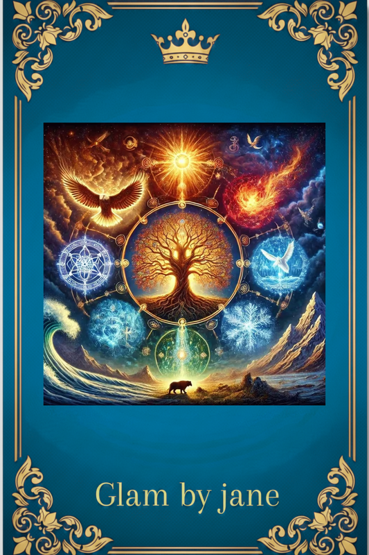 Kit de Peinture de Diamants – Arbre du Destin Yggdrasil | 5 Éléments Nordiques | Forage Complet